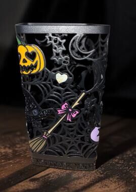 Bath & Body Works Halloween Witch Foaming Soap Holder Sleeve Spider Web Pumpkin